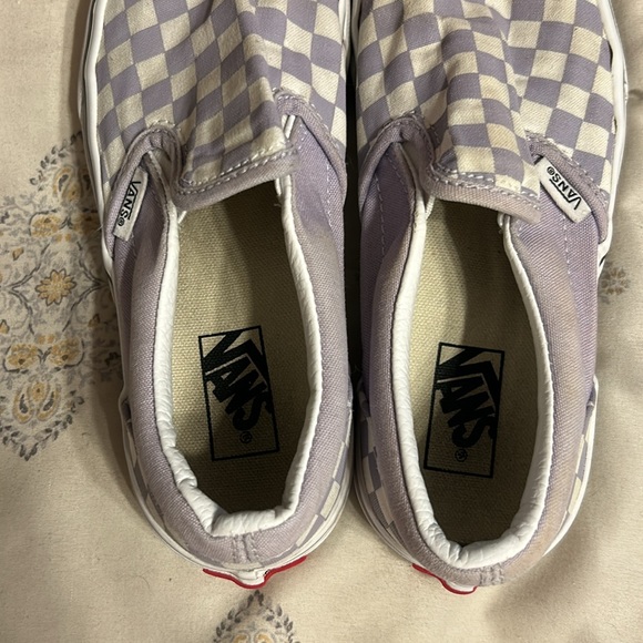 Vans kids slip on lavender purple and white check - Picture 5 of 6